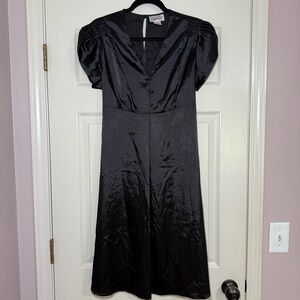 Vintage Y2K Black Dress Size 14 Chadwick’s Gothic Midi Dress Whimsgoth Grunge